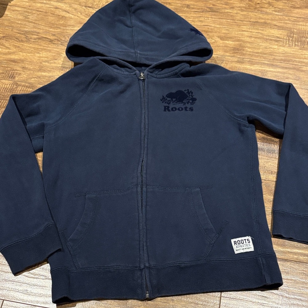 Roots Kids Dark Blue Full-Zip Hoodie